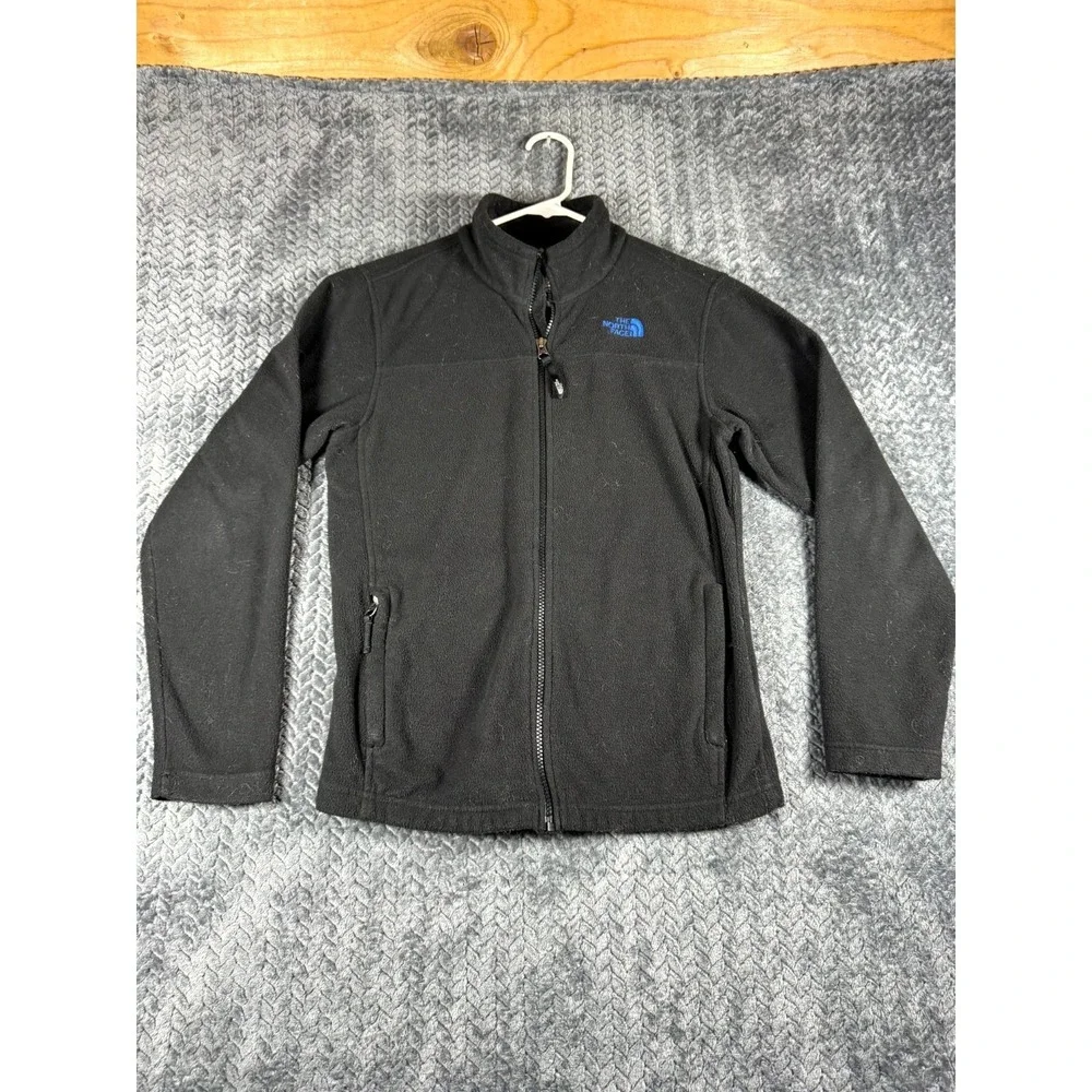 The North Face Jacket Boys Large 14/16 Black Fleece Adventure Full Zip Mock Neck